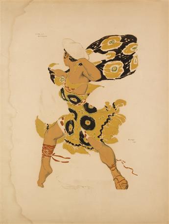 BAKST, LEON (after). Pair of silk screen reproductions of costume designs.